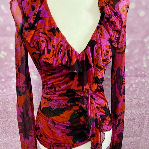 DIANE VON FURSTENBERG RUFFLED BLOUSE - Picture 2 of 12